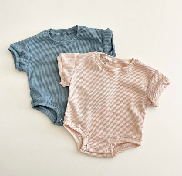 Waffle romper – Honeyandcub